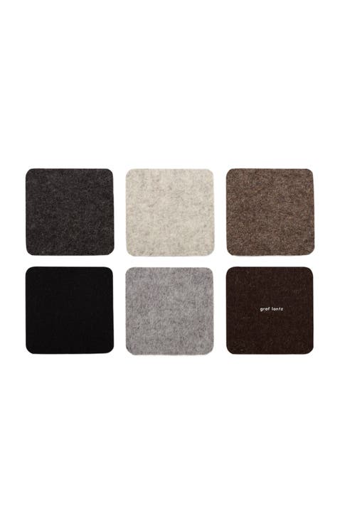 Bierfilzl Merino Wool Square Coaster Multi 6 Pack