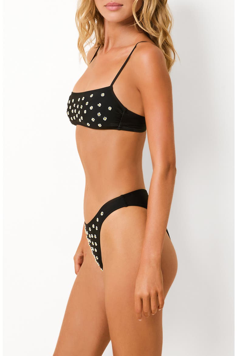 The Daniela Beaded Daisy Bikini Bottoms, Alternate, color, NOIR