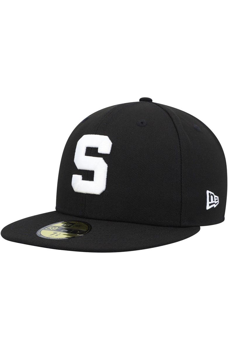 New Era Men's New Era Michigan State Spartans Black & White 59FIFTY Fitted Hat, Main, color,
