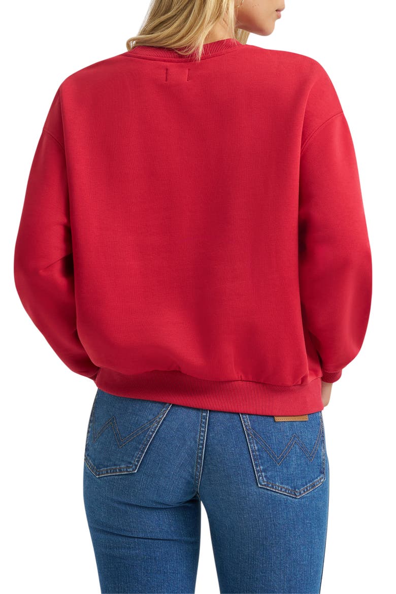 Western Embroidered Pullover Sweatshirt, Alternate, color, RED