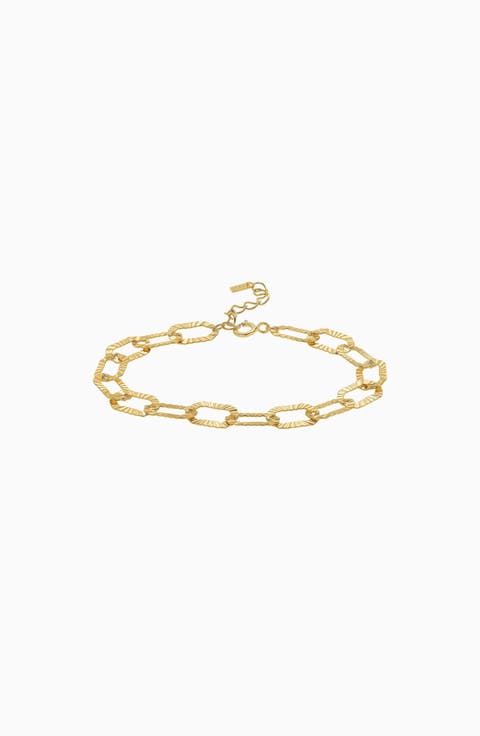 18k Gold Plated Sterling Silver Maddie Chain Bracelet Gift Idea