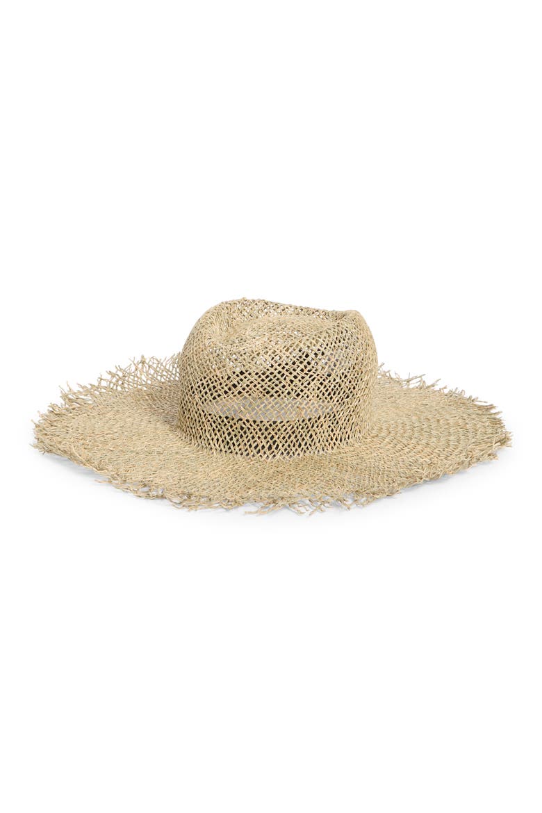 Seagrass Raw Edge Straw Hat, Alternate, color, NATURAL