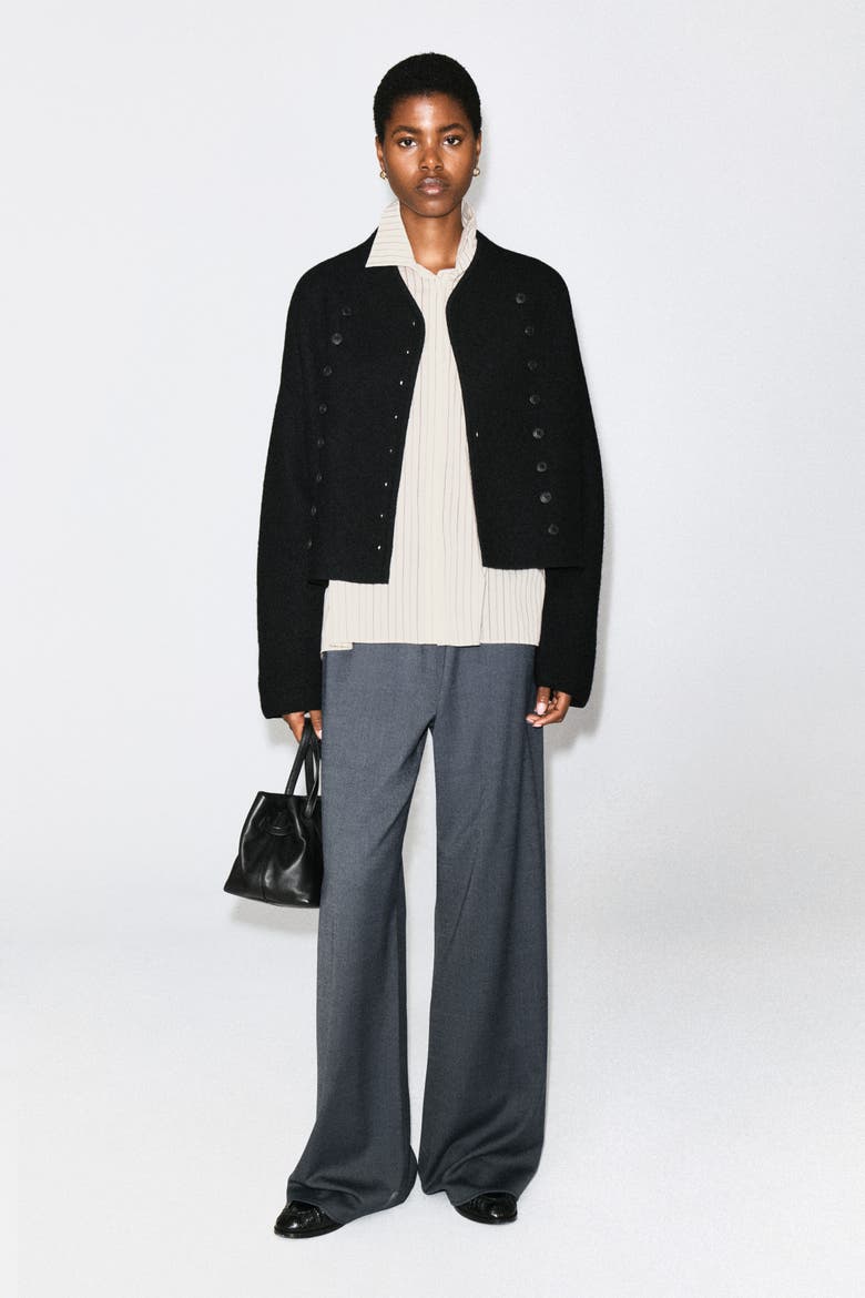 Wool-Blend Wide-Leg Pants, Main, color, BLUE-GRAY