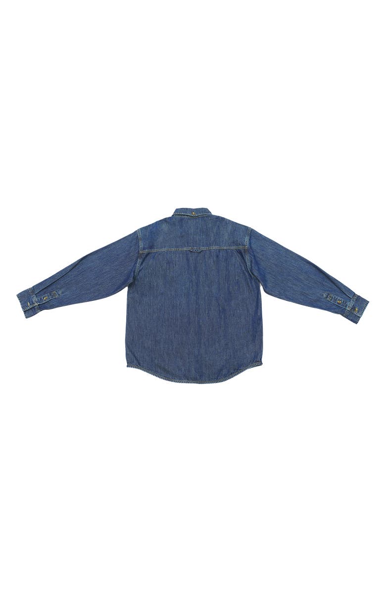 Bayeas Oversize Denim Button-Up Shirt, Alternate, color, Dark Blue