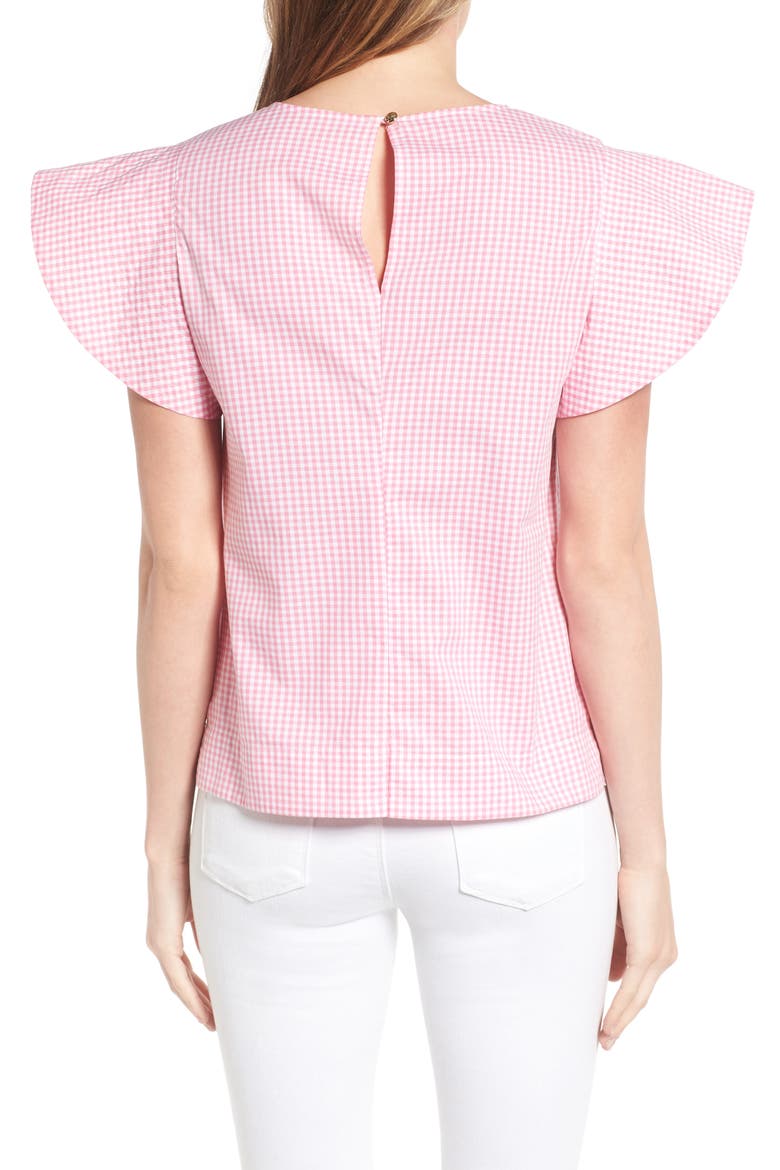 Cloister Gingham Cotton Top, Alternate, color, PINK GINGHAM