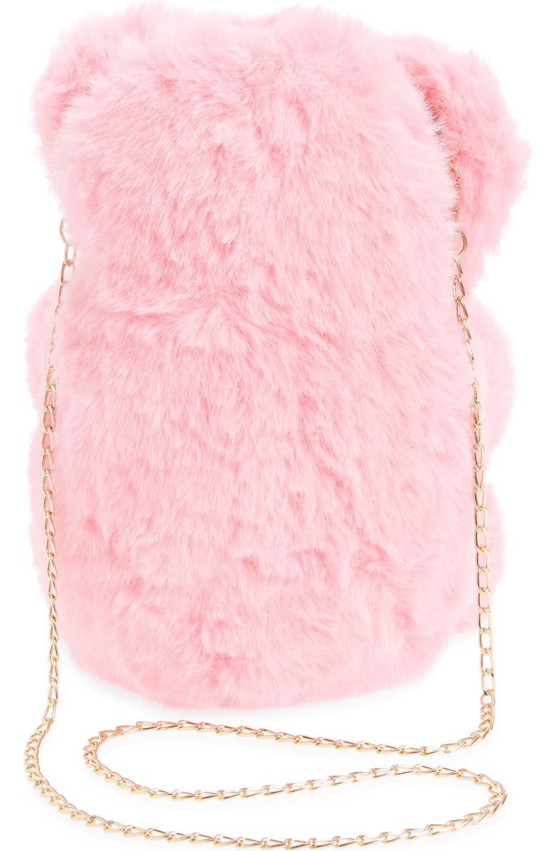 Lola + The Boys Bear Plush Faux Fur Crossbody Bag, Alternate, color,