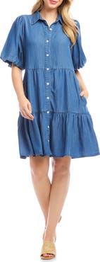 Karen Kane Tiered Denim Shirtdress