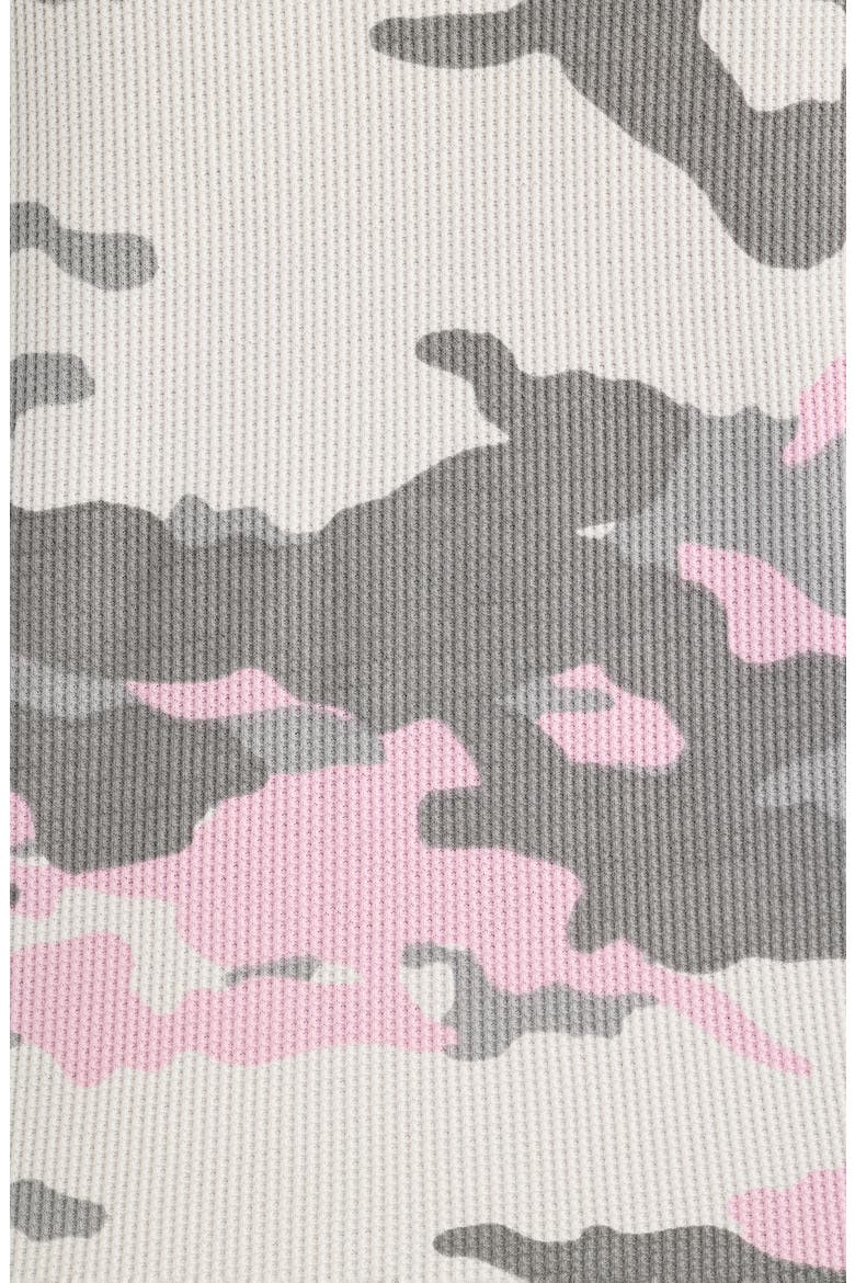 Pink Camo Long Sleeve Cotton Waffle T-Shirt, Alternate, color, PINK
