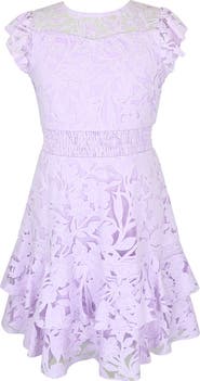 Zunie Kids' Burnout Lace Overlay Party Dress