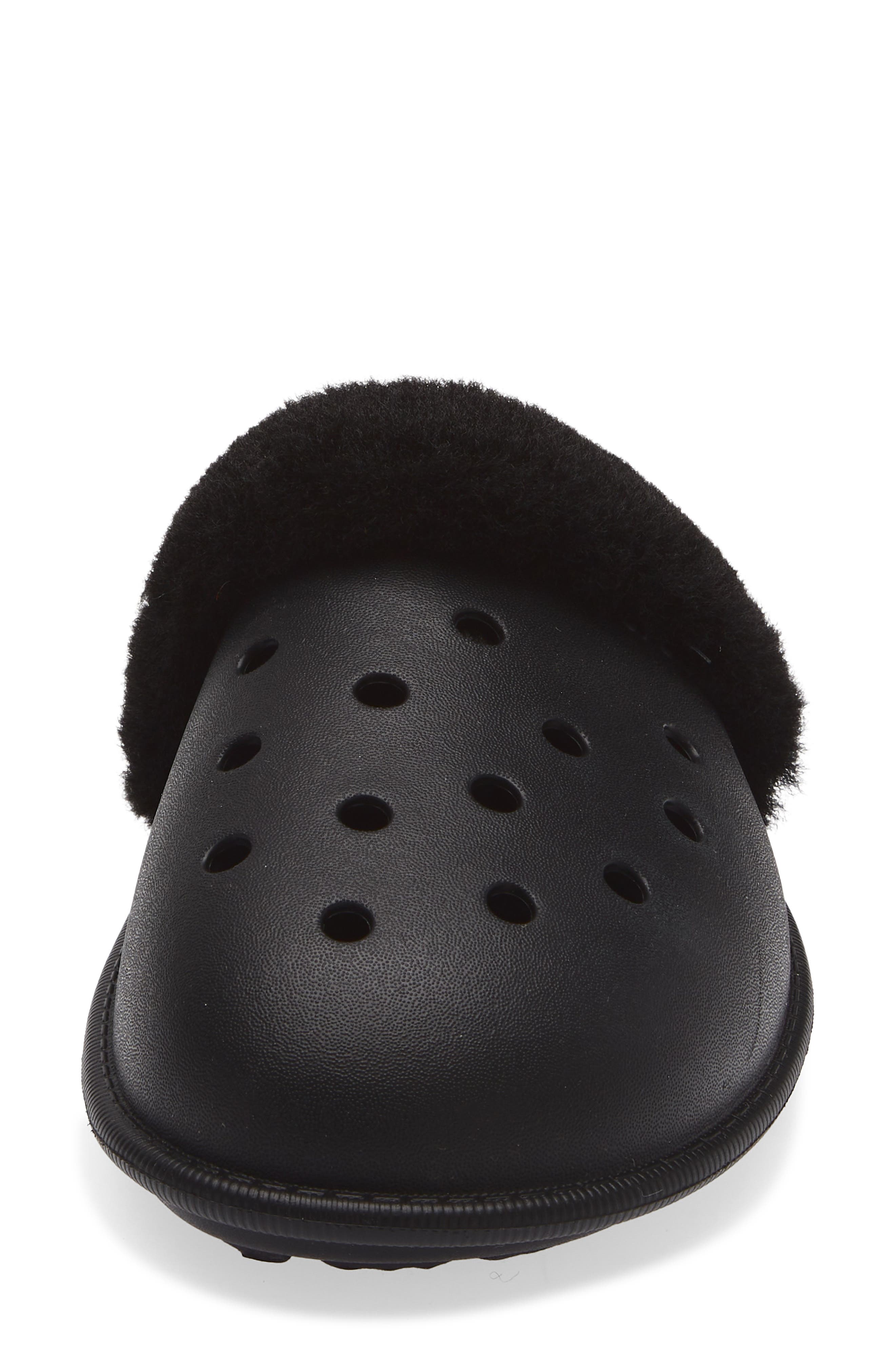 CROCS Classic Fuzz Scuff, Alternate, color, Black