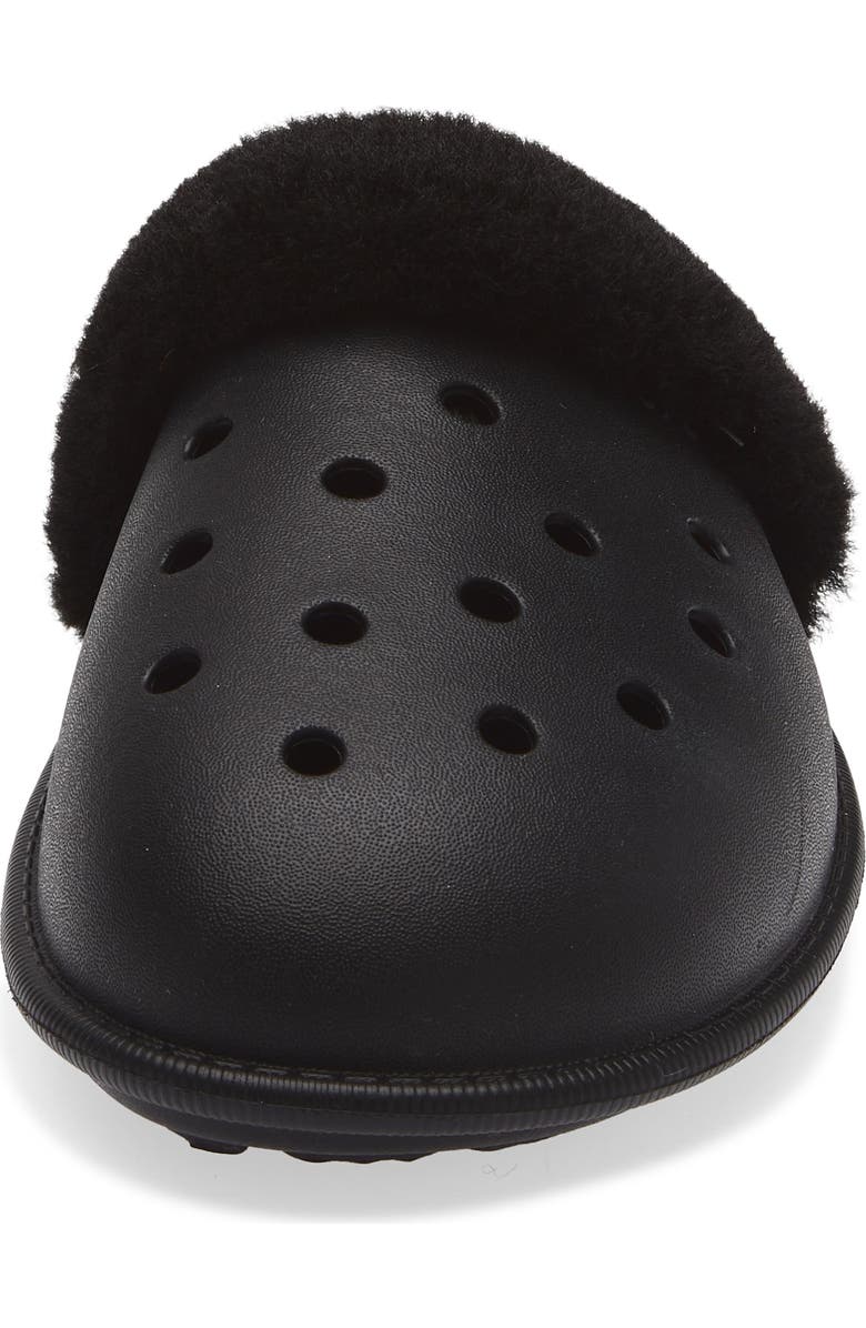 CROCS Classic Fuzz Scuff, Alternate, color, Black