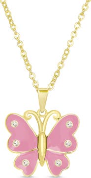 Lily Nily Kids' Crystal Butterfly Pendant Necklace