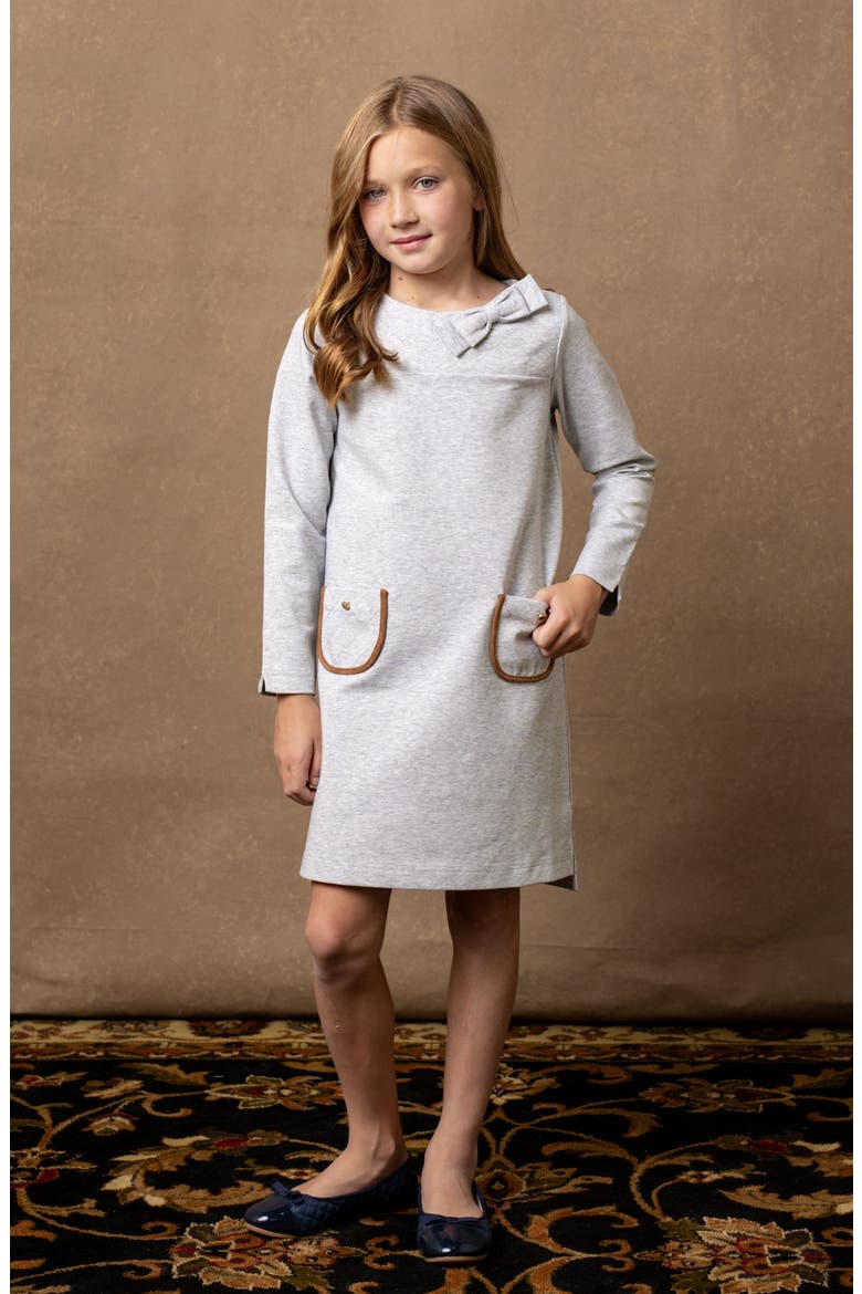 Girls' Quilted Ponte Riding Dress, Toddler, Alternate, color, Gray Heather