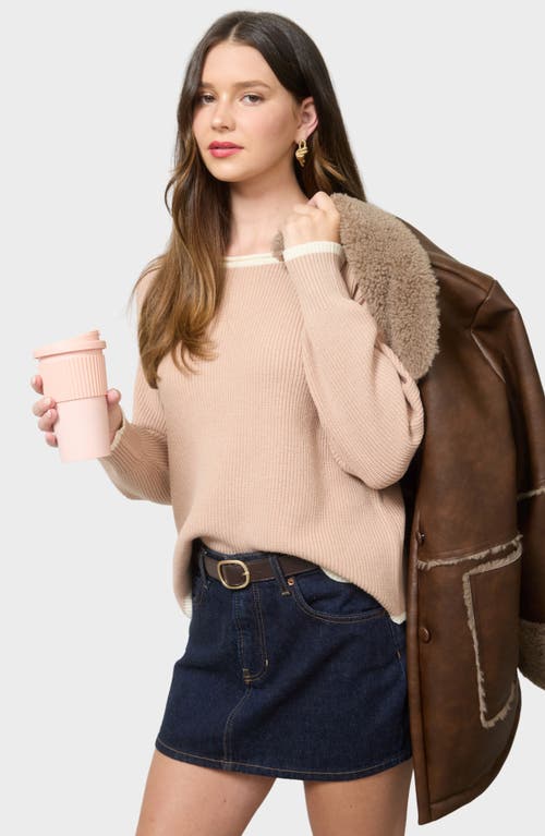 Blu Pepper Wavy Sweater In Neutral