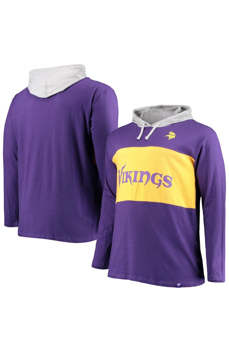FANATICS Men's Fanatics Branded Purple Minnesota Vikings Big & Tall Logo Hoodie Long Sleeve T-Shirt, Main, color,