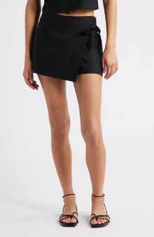 Open Edit Linen Blend Wrap Skort