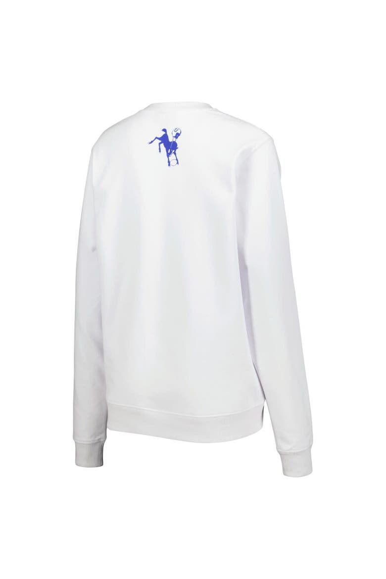 Women's The Wild Collective White Indianapolis Colts Cheer V-Neck Fleece Pullover Sweatshirt, Alternate, color, White