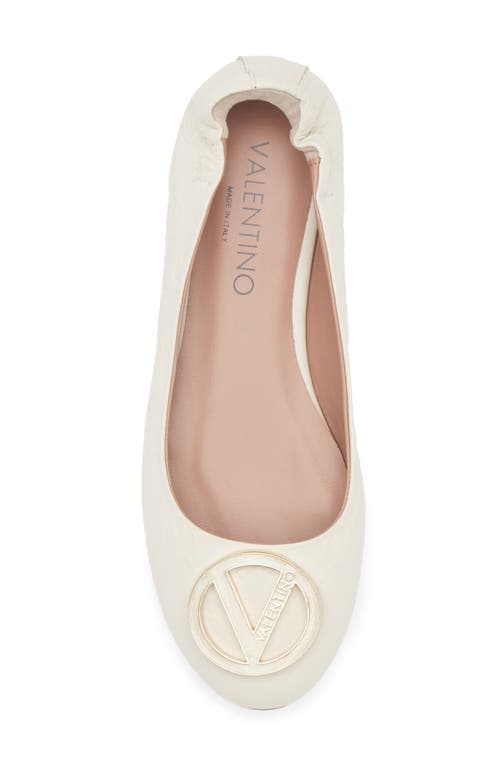 Valentino By Mario Valentino Calliope Vlogo Ballet Flat In White