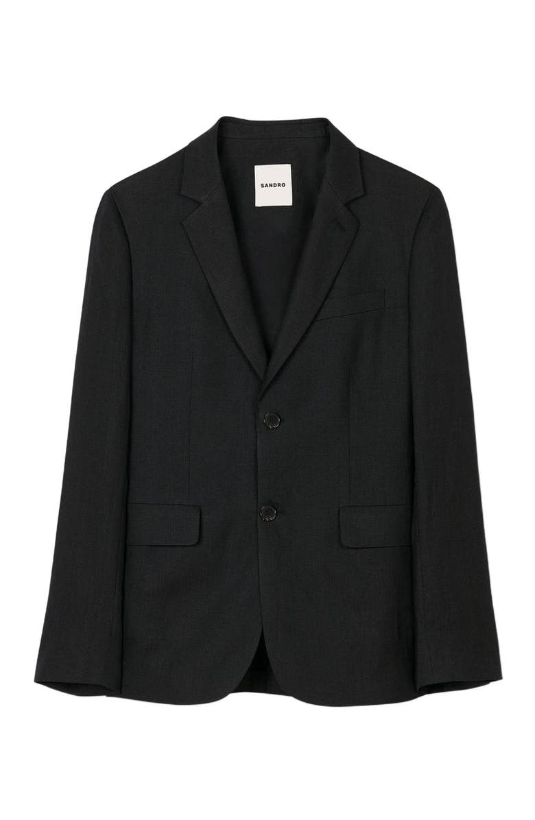 SANDRO Classic suit jacket, Alternate, color, Black