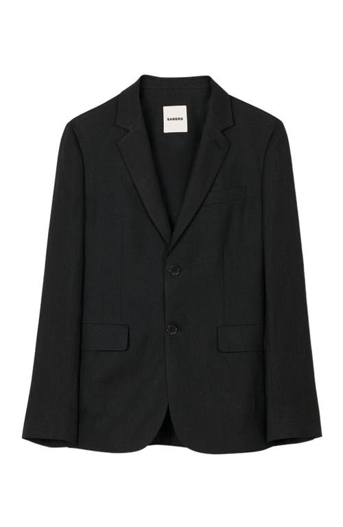 Sandro Wool Suit Jacket In Black