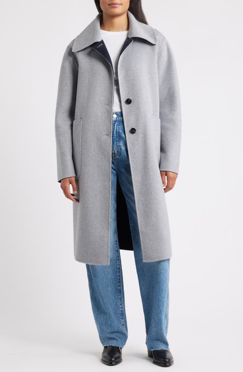 Bernardo Brushed Double Face Overcoat In Gray