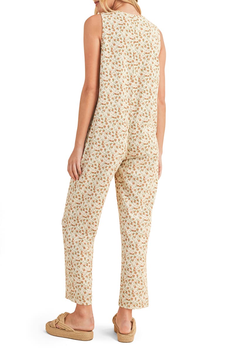 WISHLIST Floral Sleeveless Jumpsuit, Alternate, color, Ecru