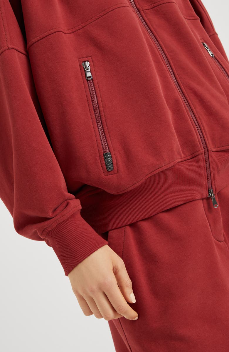 Brunello Cucinelli Cotton smooth French terry sweatshirt with monili, Alternate, color, 