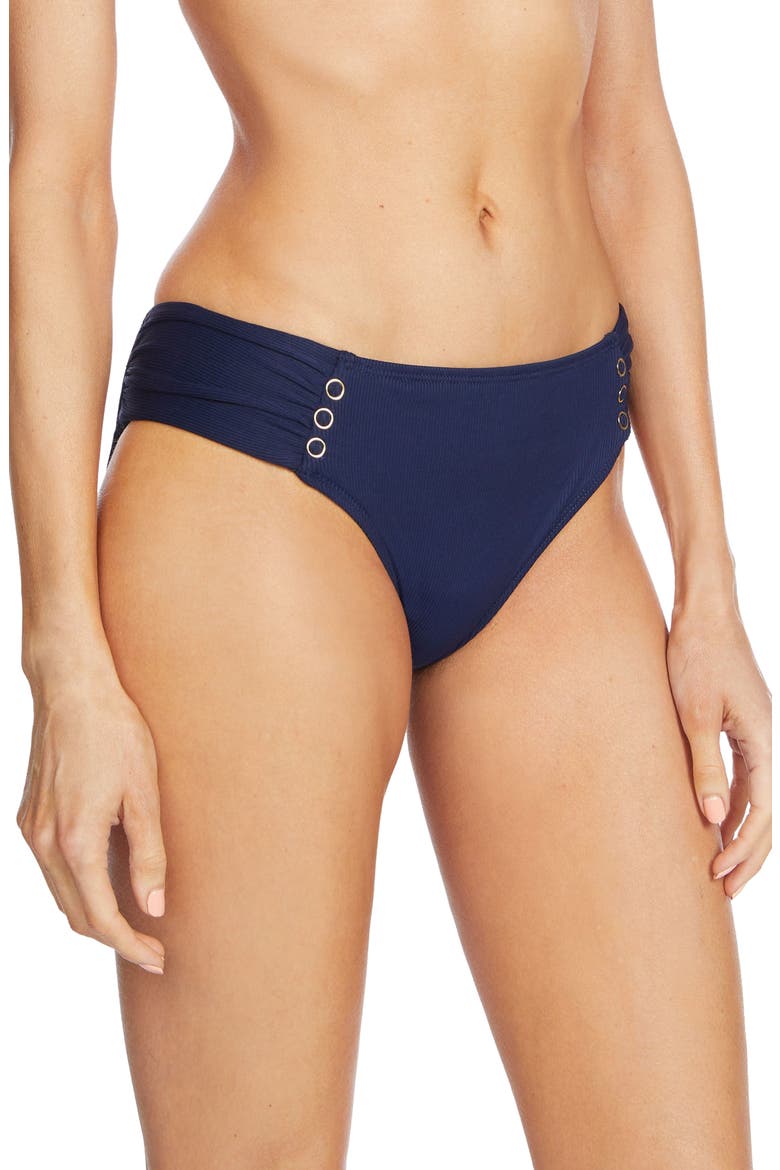 Amy Side Tab Bikini Bottoms, Alternate, color, NAVY