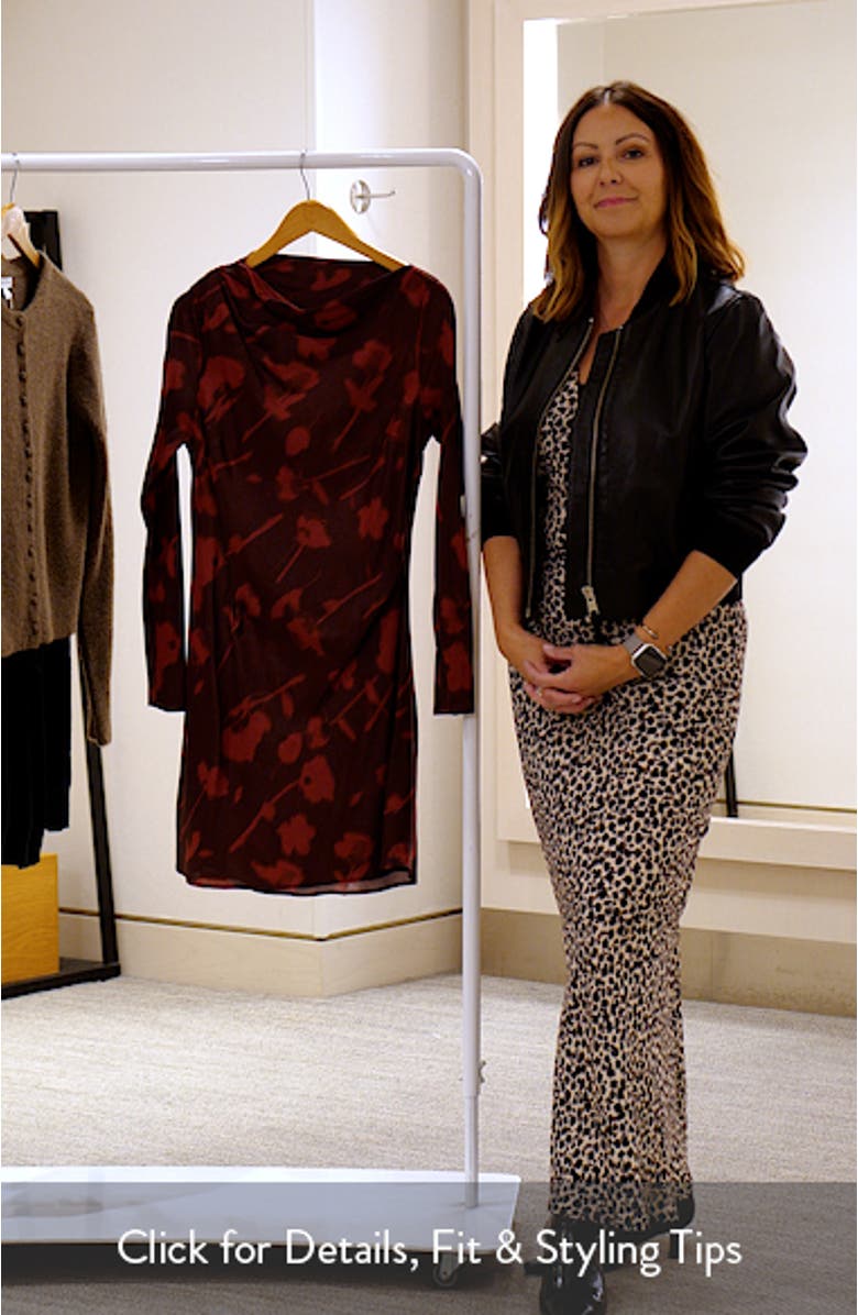 Drape Neck Long Sleeve Minidress, sales video thumbnail