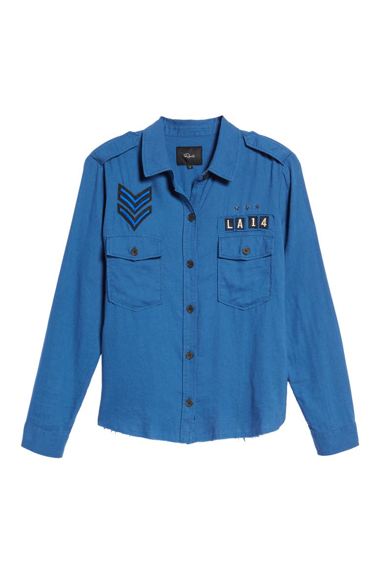 Banks Military Patch Shirt, Alternate, color, INDIGO/ MILITARY PATCH