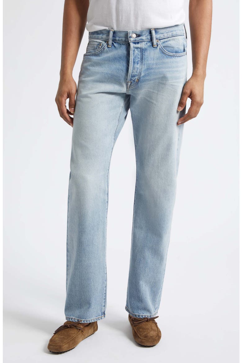 Selvedge 50 Straight Fit Jeans, Main, color, PALE BLUE DENIM