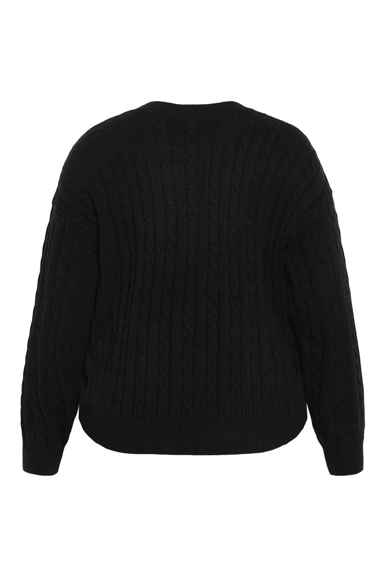 Kenia Cable Stitch Sweater, Alternate, color, BLACK