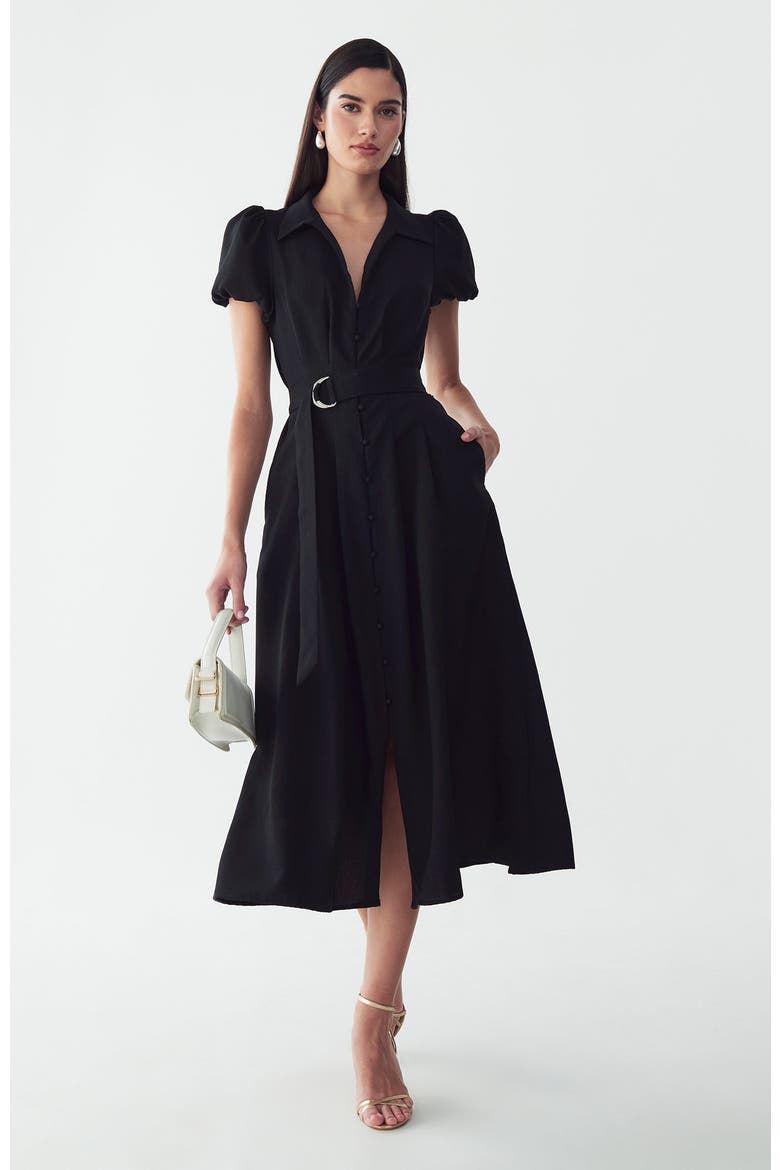 Eliza Midi Dress, Main, color, Black