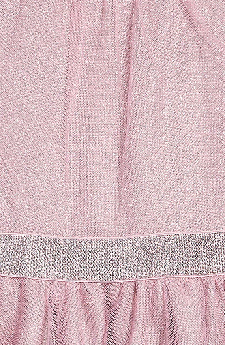 Zunie Glitter Flutter Sleeve Mesh Dress, Alternate, color,