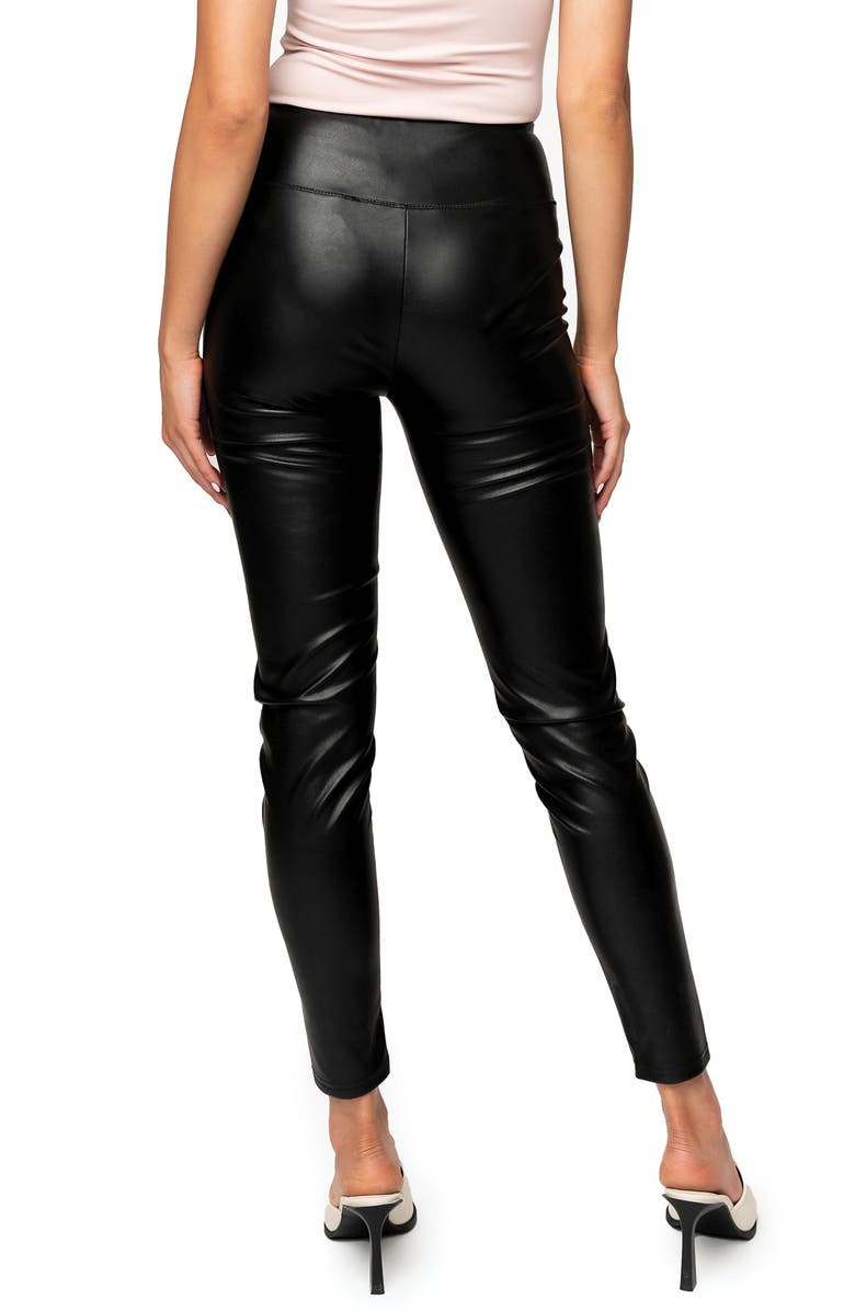 GIBSONLOOK Gigi Essential Faux Leather Leggings, Alternate, color, Black