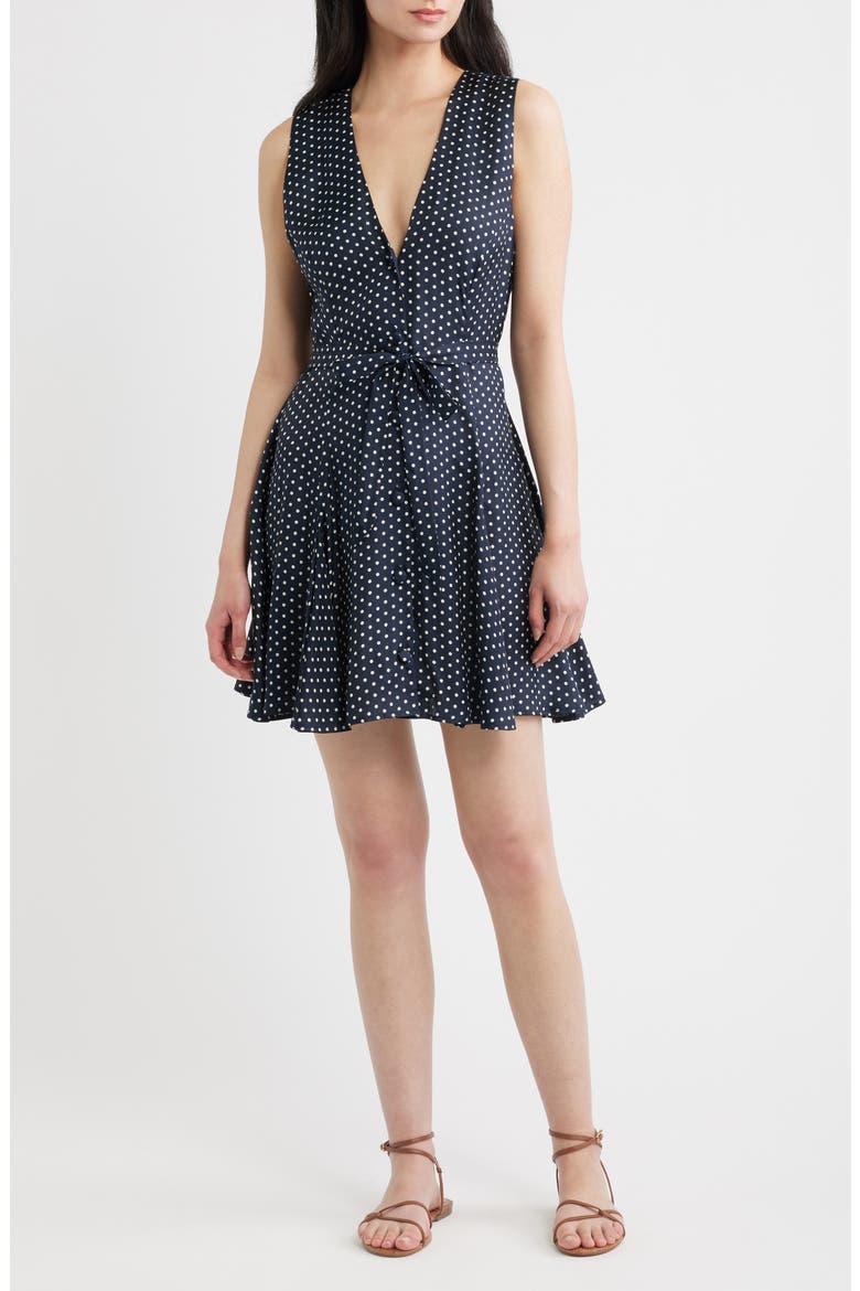 Aubrey Silk Blend Minidress, Main, color, HEPBURN DOT