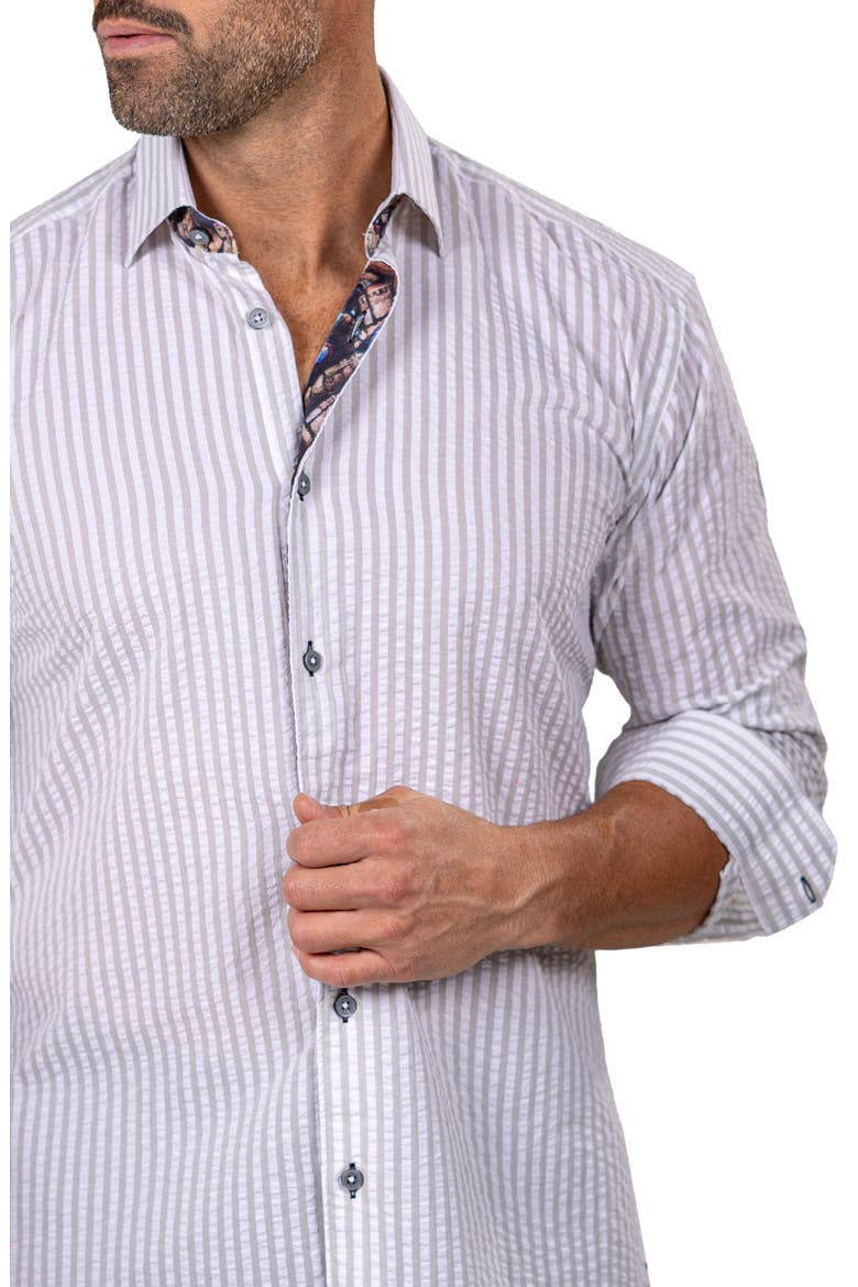 Fibonacci Marthy Contemporary Fit Button-Up Shirt, Alternate, color, GREY