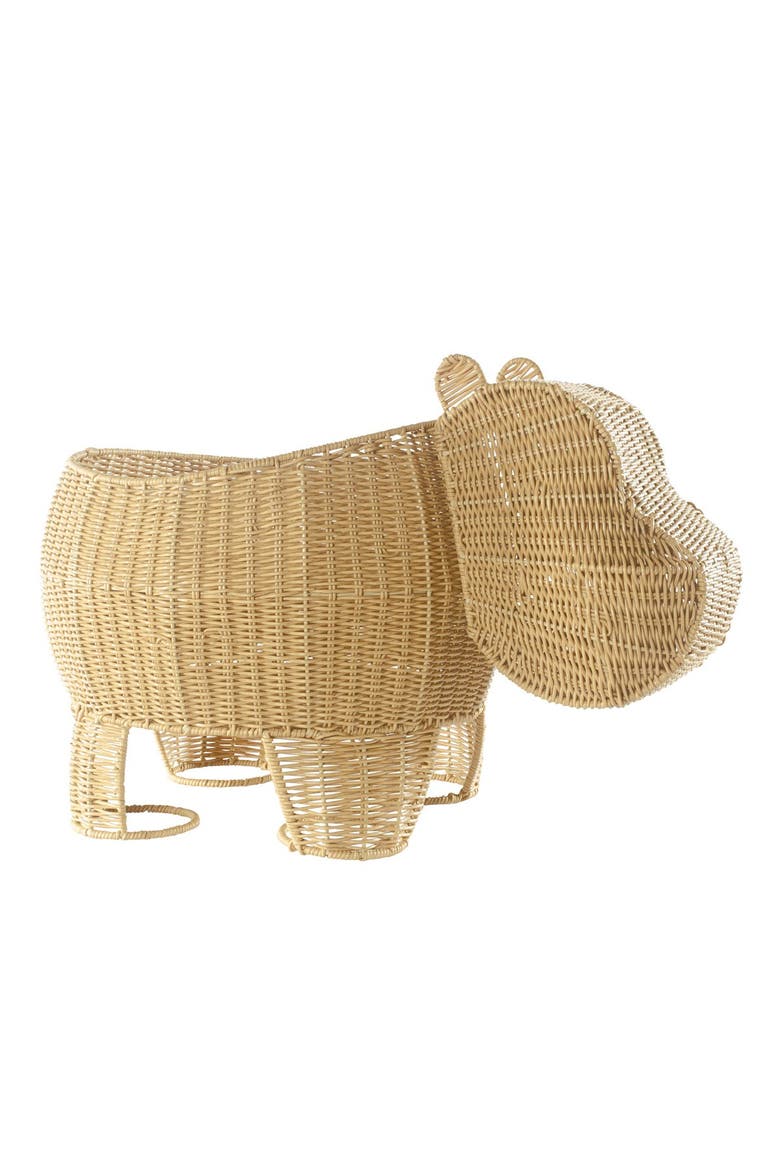 Hippo Washable Wicker Floor Basket, Main, color, Brown