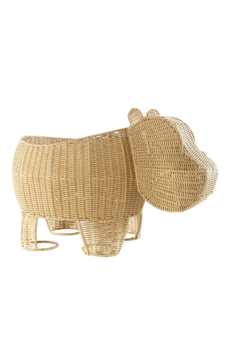 Kaplan Early Learning Company Hippo Washable Wicker Floor Basket, Main, color, Brown