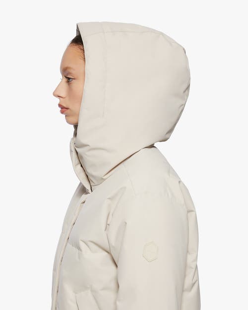 Quartz Co. Ines | Hooded Down Winter Jacket In Oatmeal