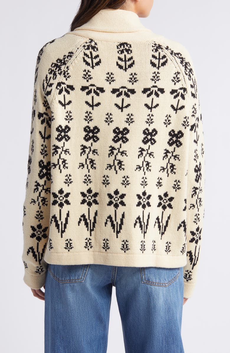 THE GREAT. The Garden Lodge Shawl Collar Open Sweater, Alternate, color, 