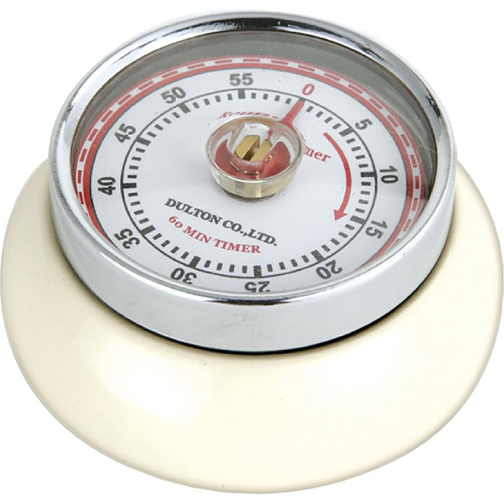 Zassenhaus Magnetic Retro 60 Minute Kitchen Timer, 2.75-inch In Cream