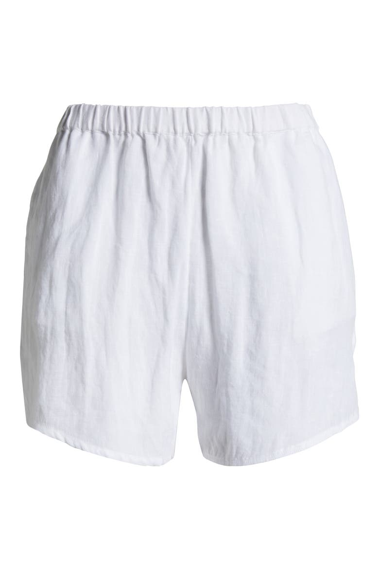 Tallows Linen Cover-Up Shorts, Alternate, color, ECO LINEN WHITE