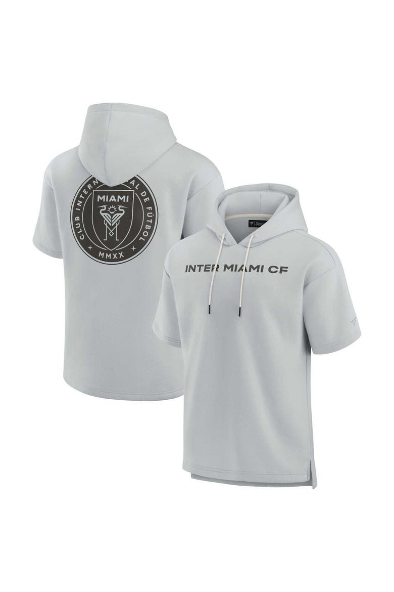 Unisex Fanatics Signature Gray Inter Miami CF Elements Super Soft Fleece Short Sleeve Pullover Hoodie, Main, color, Gray