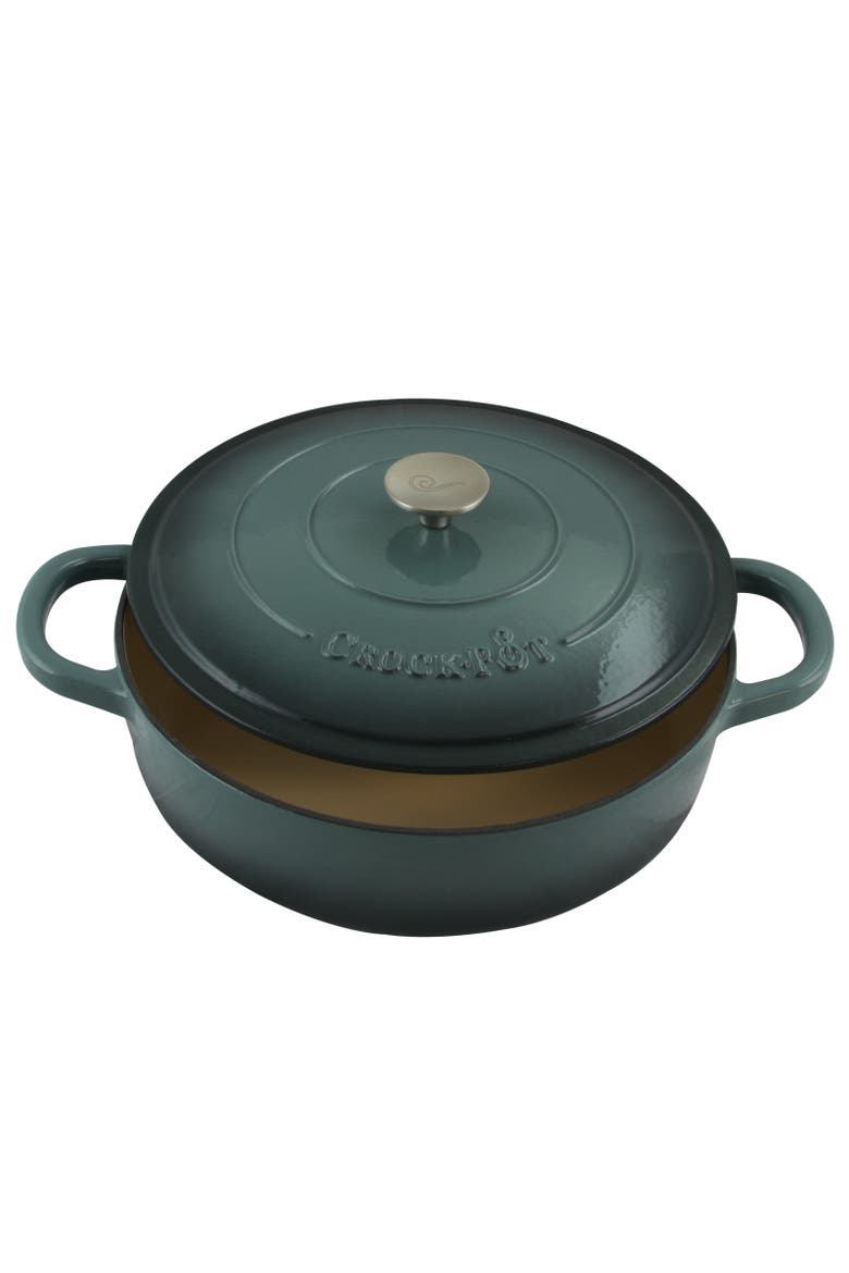 Enameled 5 Quart Cast Iron Round Braiser Pan with Self Basting Lid, Alternate, color, Grey