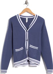 YOGALICIOUS Striped Cotton Cardigan