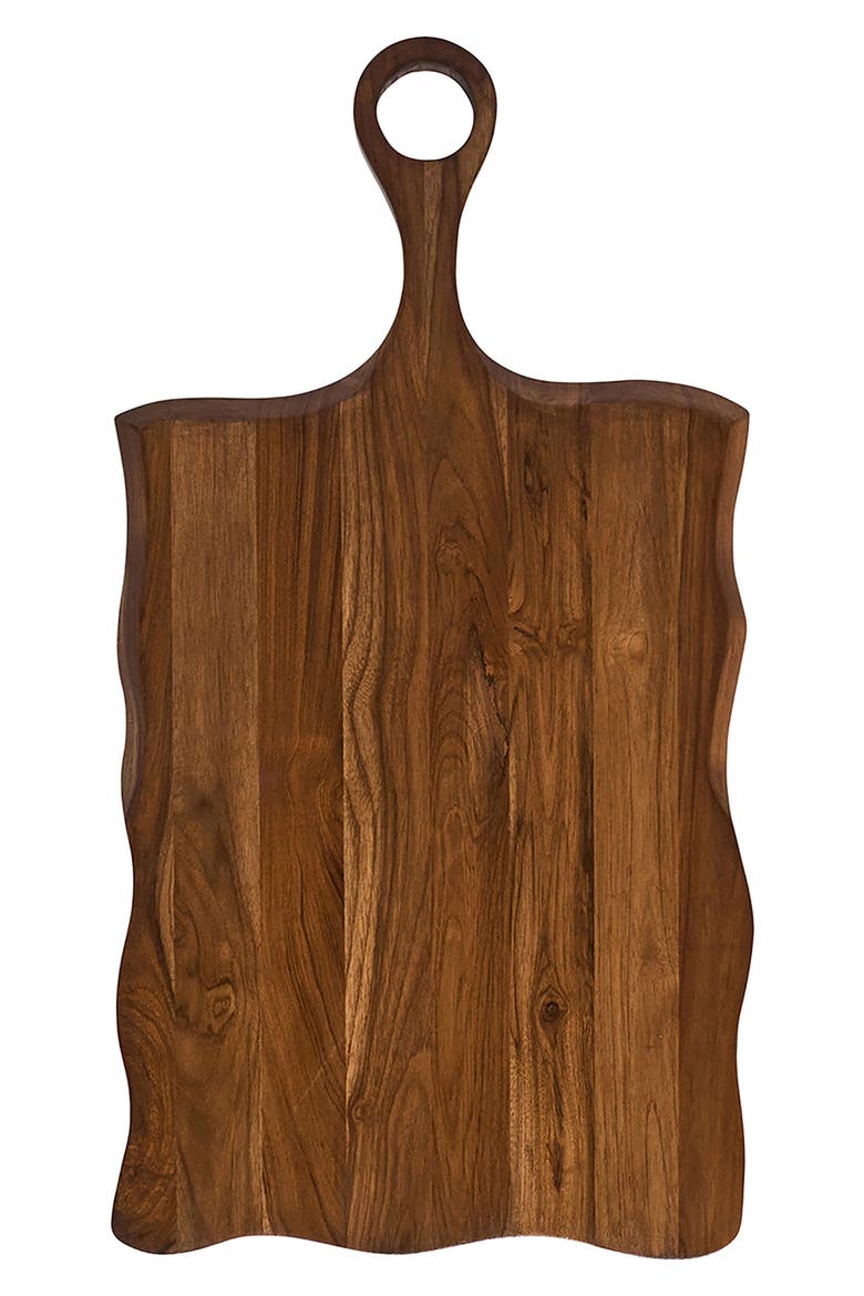 Puro Rectangular Teak Serving Board, Main, color, BROWN