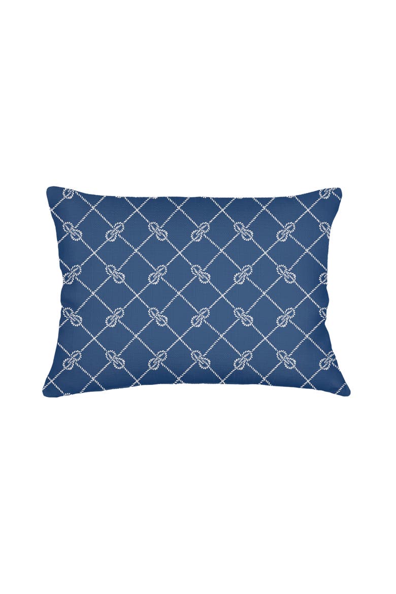 Captains Knots Linen Pillow with Down Insert, Alternate, color, Navy Blue