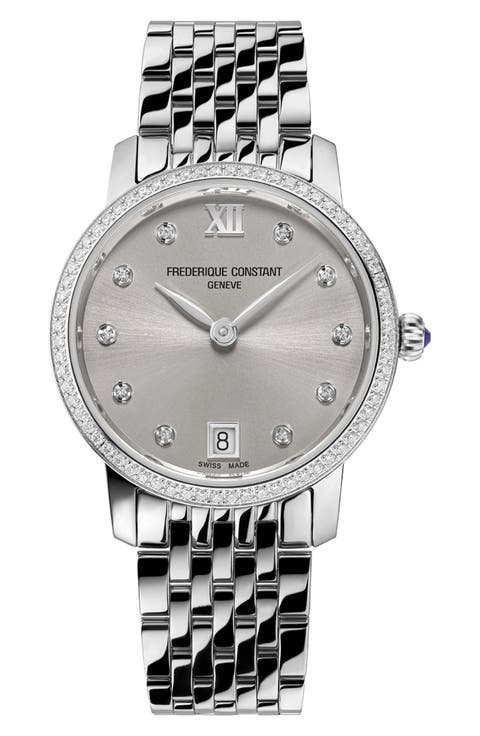Classic Slimline Diamond Bracelet Watch, 30mm