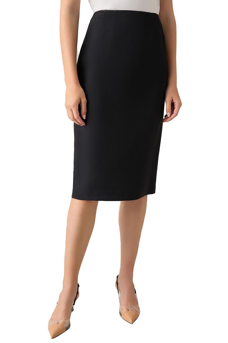 Classic Below Knee Length Skirt, Main, color, BLACK